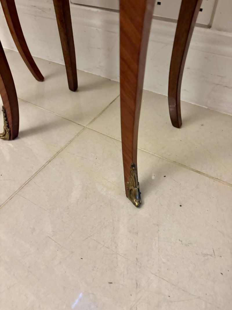 Exceptional Antique Pair of Louis XV Style Kingwood and Marble-Top Bedside Cabinets